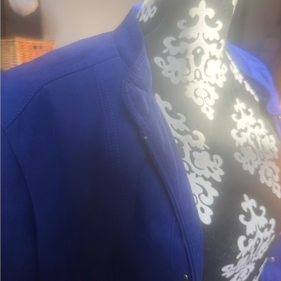 Womens cobalt blue microsuede blazer - Picture 4 of 7